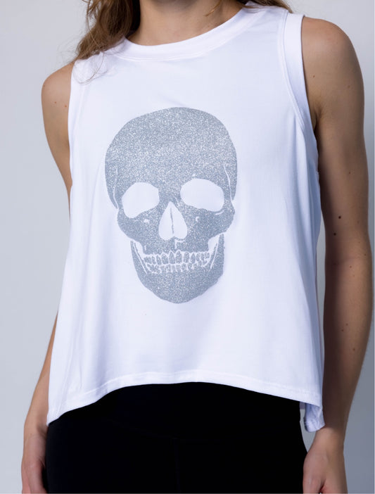 Glitter Silver skull t-shirt