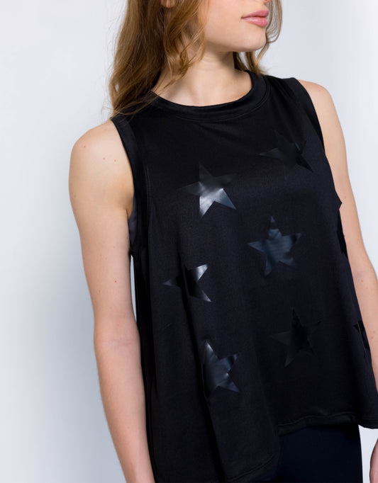 Stars black on black t-shirt