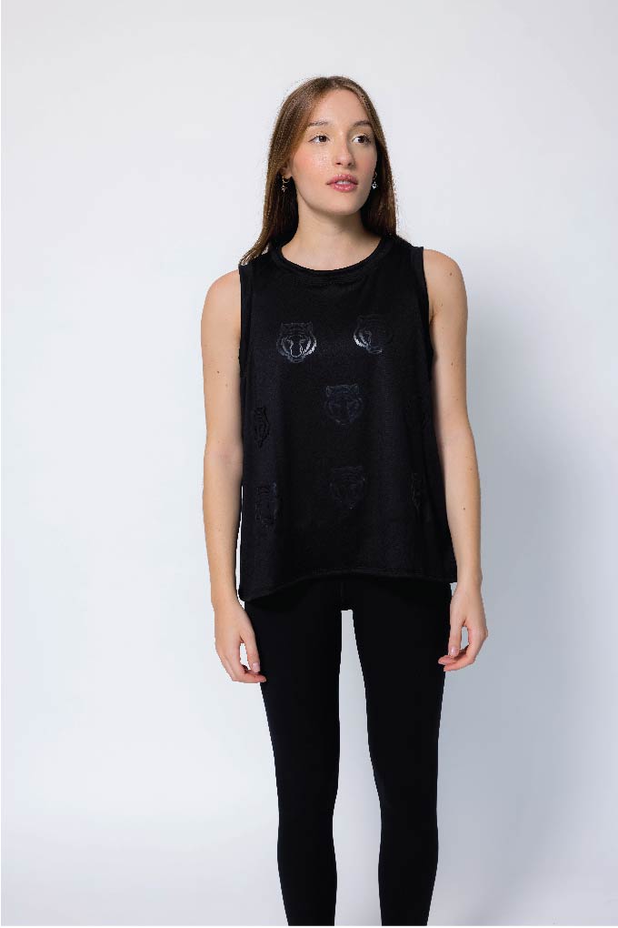 Mini tigers black on black t-shirt