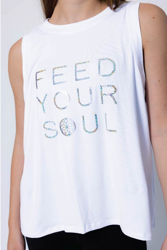 Feed your soul white t-shirt